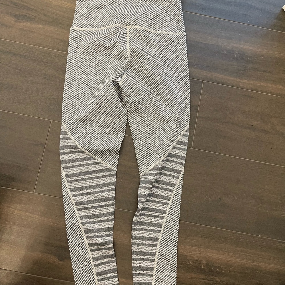 Free People Gray Striped Leggings